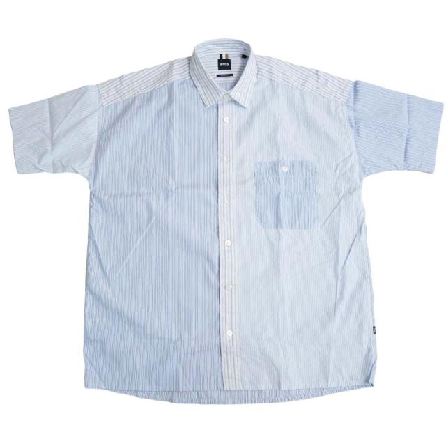 旧モデルセール！ HUGO BOSS ヒューゴボス カジュアルシャツ メンズ コットン 綿100％ 50513773 10258465 / S-DREW-SH-PW-C1-242 ブルー_1