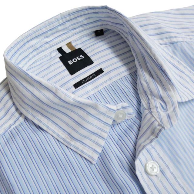 旧モデルセール！ HUGO BOSS ヒューゴボス カジュアルシャツ メンズ コットン 綿100％ 50513773 10258465 / S-DREW-SH-PW-C1-242 ブルー_2
