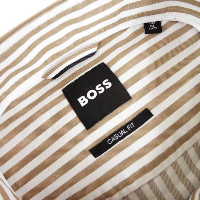 旧モデルセール！ HUGO BOSS ヒューゴボス カジュアルシャツ メンズ コットン 綿100％ 50508831 10256975/ C-HAL BD ブラウン×ホワイト_4