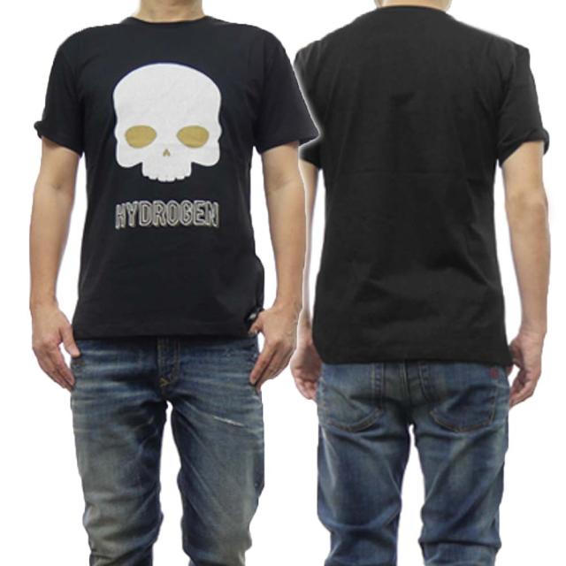旧作お買い得セール！ HYDROGEN ハイドロゲン Tシャツ メンズ 半袖 クルーネック MT0002 / EMBROIDERED SKULL T-SHIRT ブラック