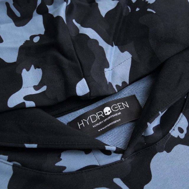 旧モデルセール！ HYDROGEN ハイドロゲン パーカー メンズ プルオーバー MH0005 / CAMO SKULL HOODIE ブルー系カモフラージュ柄_2