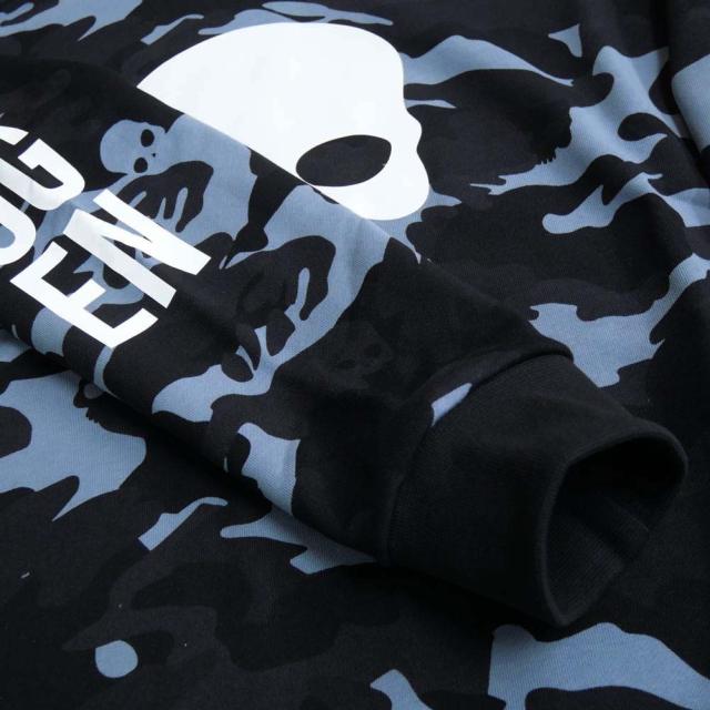 旧モデルセール！ HYDROGEN ハイドロゲン パーカー メンズ プルオーバー MH0005 / CAMO SKULL HOODIE ブルー系カモフラージュ柄_4