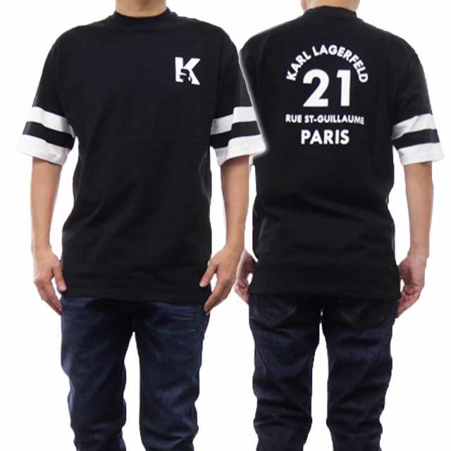 【旧作処分セール 55%OFF!】KARL LAGERFELD カール ラガーフェルド メンズクルーネックTシャツ 755265 541221 ブラックの通販は