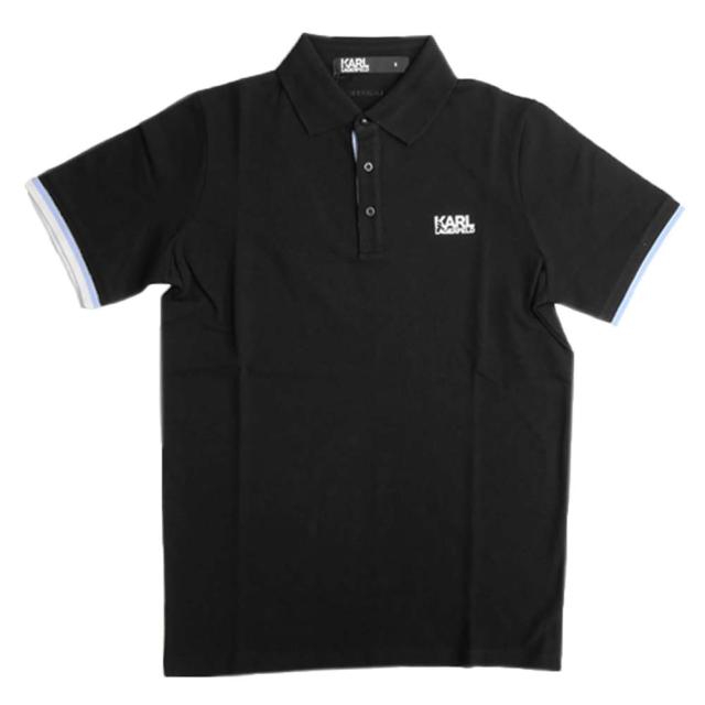 旧作お買い得セール！ KARL LAGERFELD カール ラガーフェルド ポロシャツ 半袖 メンズ コットン 綿100％ 745403 541233 ブラック 旧作お買い得セール！ KARL LAGERFELD カール ラガーフェルド