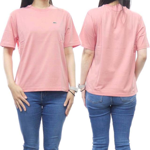 【セール 20％OFF！】LACOSTE ラコステ レディースクルーネックTシャツ TF7215 ピンクの通販は 5,421円