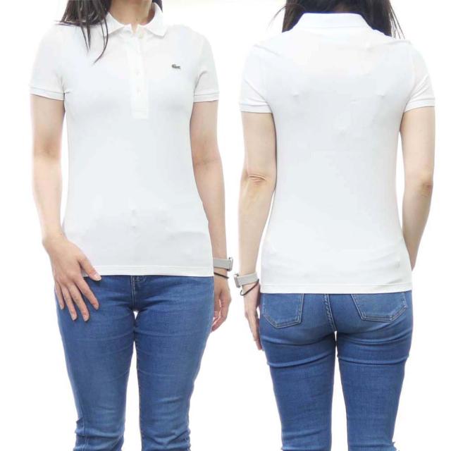 旧作お買い得セール！ LACOSTE ラコステ ポロシャツ 半袖 レディース DF3443 ホワイト