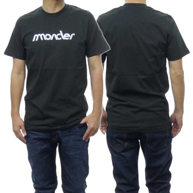 旧作お買い得セール！ MONCLER モンクレール Tシャツ メンズ 半袖 クルーネック コットン 綿100％ 8C00056 89AJS ブラック