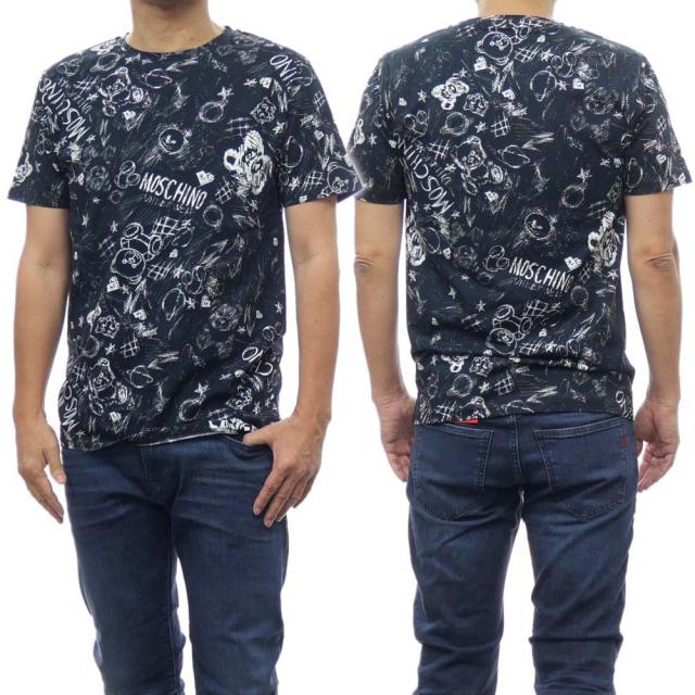 旧作お買い得セール！ MOSCHINO UNDERWEAR モスキーノアンダーウェア Tシャツ メンズ 半袖 クルーネック V1A0708 4412 ダークネイビー