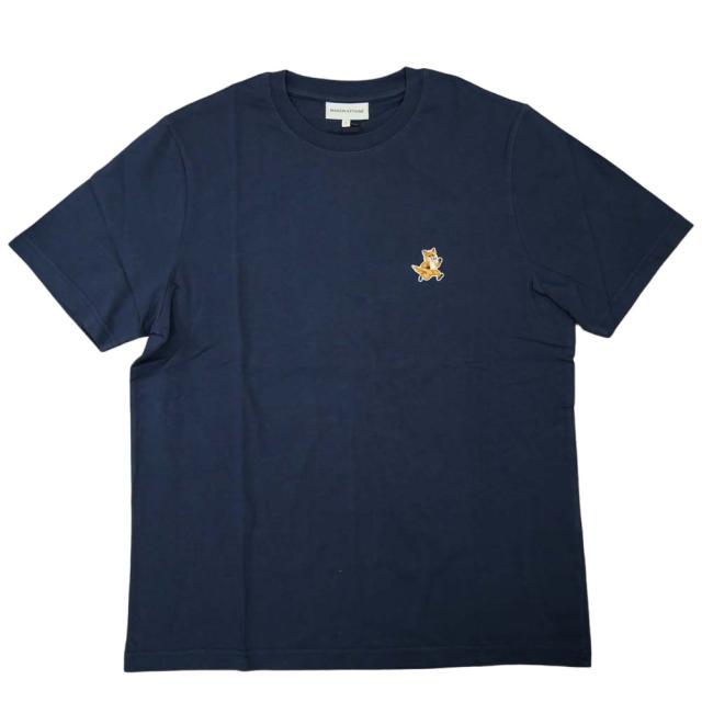 旧作お買い得セール！ MAISON KITSUNE メゾンキツネ Tシャツ メンズ 半袖 クルーネック コットン 綿100％ SPEEDY FOX PATCH COMFORT TEE SHIRT / MM00125 KJ0008 ネイビー 旧作お買い得セール！ MAISON KITSUNE メゾンキツネ Tシャツ メンズ