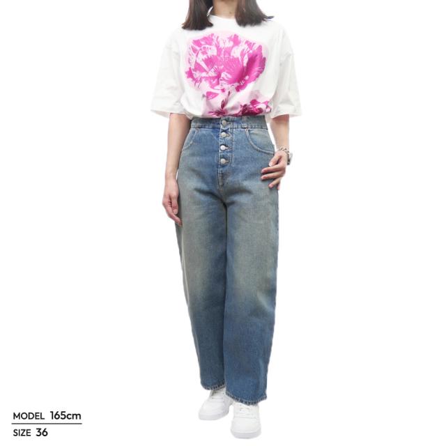 旧作お買い得セール！ MARNI マルニ Tシャツ レディース 半袖 クルーネック コットン 綿100％ THJET49P04 USCW65 ホワイト