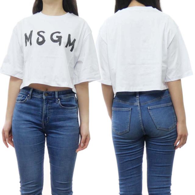 【旧作処分セール 60％OFF！】MSGM エムエスジーエム レディースクルーネックTシャツ 3641MDM137 247002 ホワイトの通販は 8,250円