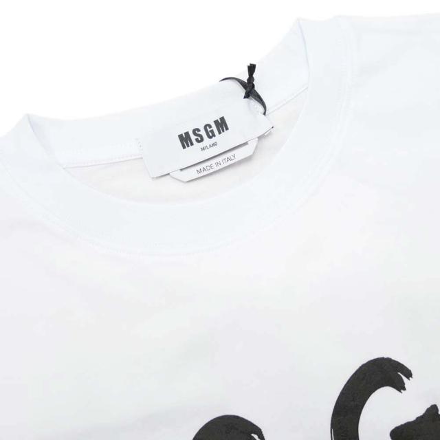 旧作お買い得セール！ MSGM エムエスジーエム Tシャツ レディース 半袖 クルーネック コットン 綿100％ 3641MDM137 247002 ブラック 旧作お買い得セール！ MSGM エムエスジーエム Tシャツ レディース 半袖