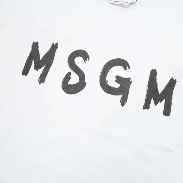 旧モデルセール！ MSGM エムエスジーエム Tシャツ レディース トップス 半袖 クルーネック コットン 綿100％ 3641MDM137 247002 ホワイト_3