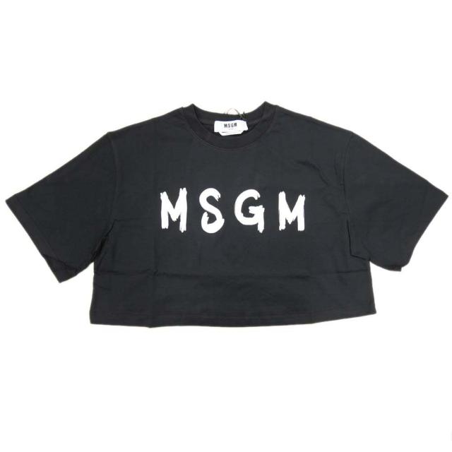 旧作お買い得セール！ MSGM エムエスジーエム Tシャツ レディース 半袖 クルーネック コットン 綿100％ 3641MDM138 247002 ブラック 旧作お買い得セール！ MSGM エムエスジーエム Tシャツ レディース 半袖