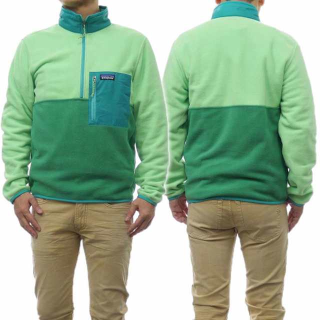 【セール 20％OFF！】PATAGONIA パタゴニア メンズフリースプルオーバー 26200/M’S MICRODINI 1/2 ZIP P/O（メンズマイクロディニ1/2ジッププルオーバー）  GTRN ライトグリーン×グリーンの通販は