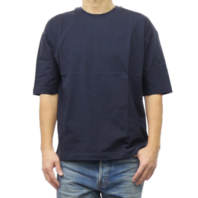 旧作お買い得セール！ SCAGLIONE スカリオーネ Tシャツ メンズ 半袖 クルーネック コットン 綿100％ UMJ160 ネイビー