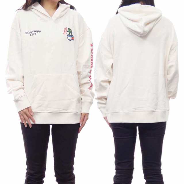 【セール 50％OFF！】TOMMY JEANS トミージーンズ レディースプルオーバーパーカー DW17707 ホワイト