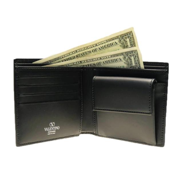 旧作お買い得セール！ VALENTINO ヴァレンティノ 財布 メンズ 二つ折り財布（小銭入れ付き） 4Y2P0577LVN ブラック 旧作お買い得セール！ VALENTINO ヴァレンティノ 財布 メンズ 二つ折り