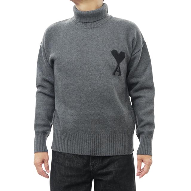 amiparis グレー ニットセーター ハート AMI PARIS グレー ハート クルーネックセーター AMI PARIS アミ ウール