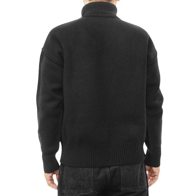 セールAW AMI PARIS アミパリス セーター メンズ ファネルネック ニット UKS839.018 ブラック_3