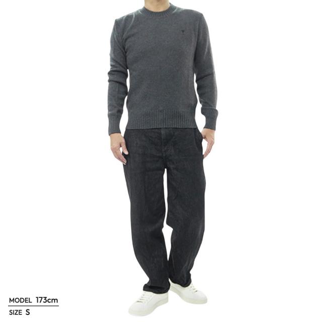 セールAW AMI PARIS アミパリス セーター メンズ クルーネック ニット HKS830.005 グレー