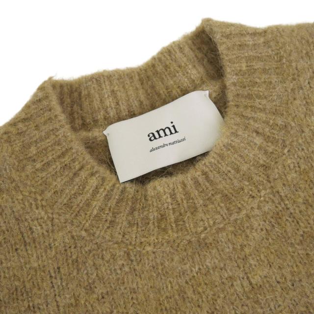 AMI PARIS アミパリス セーター レディース クルーネック ニットセーター FKS824.KN0021 キャメル_5
