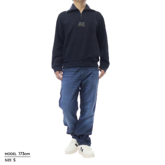 セールAW ARMANI EXCHANGE A/X アルマーニエクスチェンジ スウェット メンズ ハーフジップ XM001327 AF12656 ネイビー_1