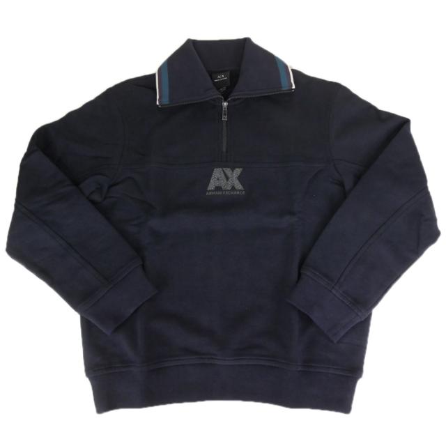 セールAW ARMANI EXCHANGE A/X アルマーニエクスチェンジ スウェット メンズ ハーフジップ XM001327 AF12656 ネイビー_4