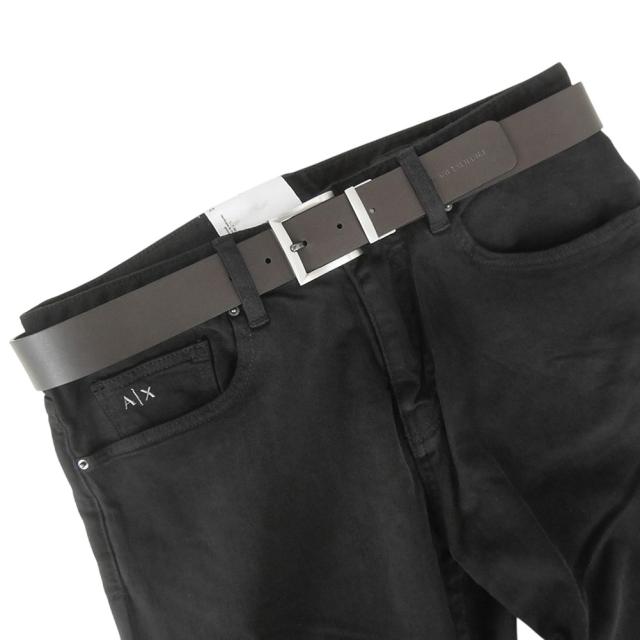 2025 秋冬新作！ ARMANI EXCHANGE A/X アルマーニエクスチェンジ ベルト メンズ リバーシブル レザーベルト XM000609 AF12708 ブラック 2025 秋冬新作！ ARMANI EXCHANGE A/X アルマーニエクスチェンジ