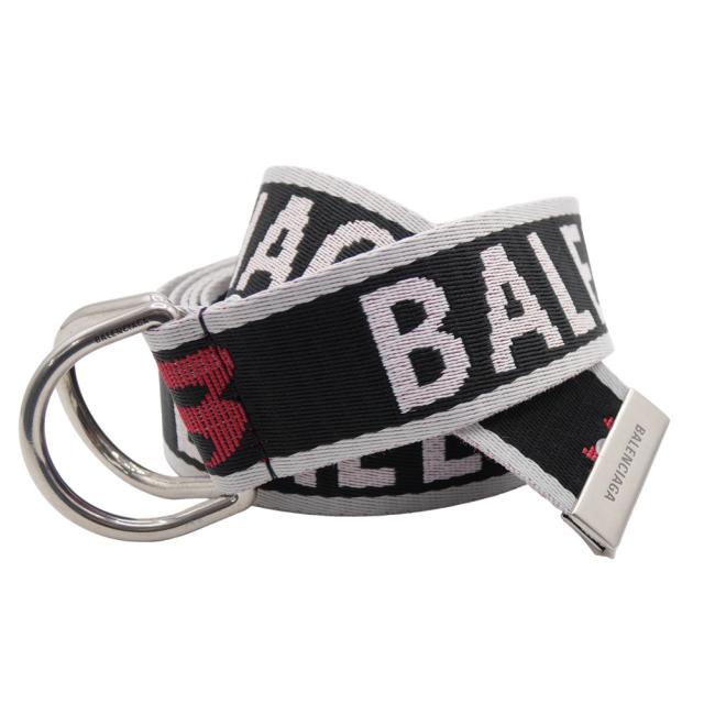 BALENCIAGA バレンシアガ ベルト メンズ ダブルリングナイロンベルト 703137 210AA / D RING BELT 35 ブラック×グレー 定番人気商品
