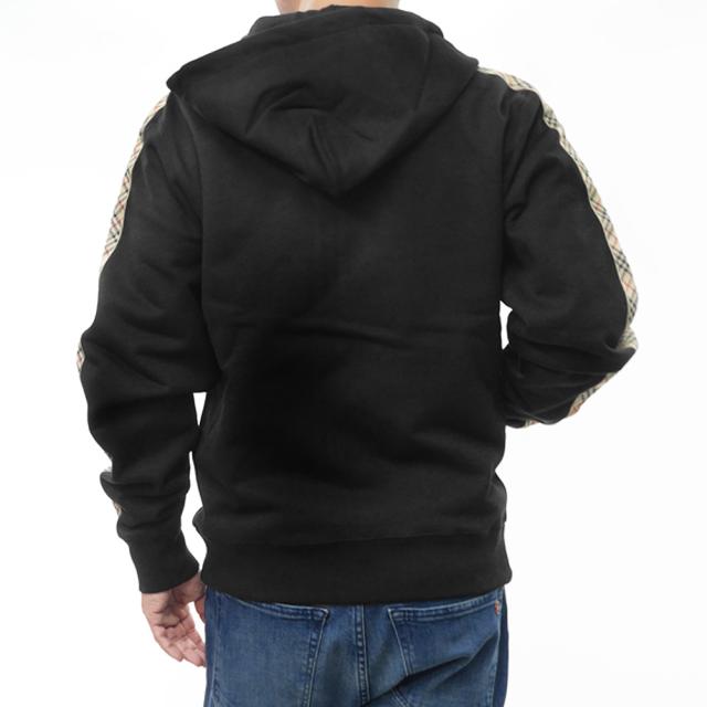 2025 秋冬新作！ BURBERRY バーバリー パーカー メンズ ジップアップ コットン 綿100％ 81107901 / SCOTT CT ブラック 秋新作 BURBERRY バーバリー パーカー メンズ ジップアップ コットン