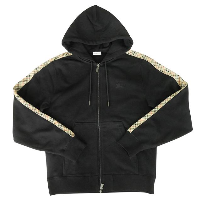 2025 秋冬新作！ BURBERRY バーバリー パーカー メンズ ジップアップ コットン 綿100％ 81107901 / SCOTT CT ブラック 秋新作 BURBERRY バーバリー パーカー メンズ ジップアップ コットン