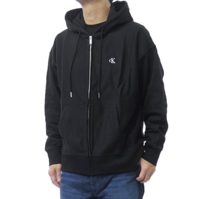 2025 秋冬新作！   JEANS カルバンクラインジーンズ メンズジップアップパーカー 4RD232G ブラック 2025秋冬新作