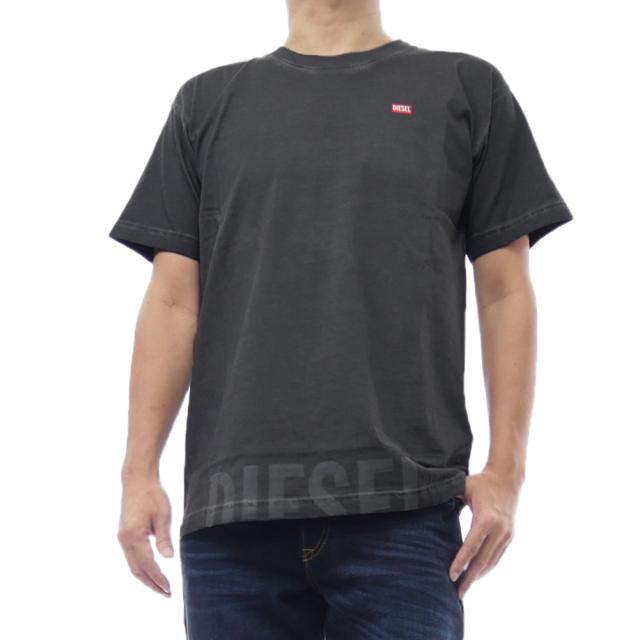 2025 秋冬新作！ DIESEL ディーゼル Tシャツ メンズ 半袖 クルーネック コットン 綿100％ A18739 0IKBQ / T-NORM-T7 ダークチャコール