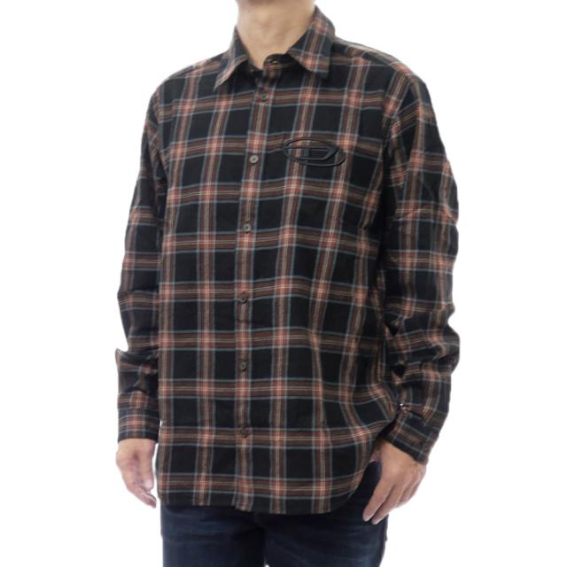 2025 秋冬新作！ DIESEL ディーゼル カジュアルシャツ メンズ コットン 綿100％ A19445 0AJFI / S-SIMPLY-AJFI ブラック系マルチカラー