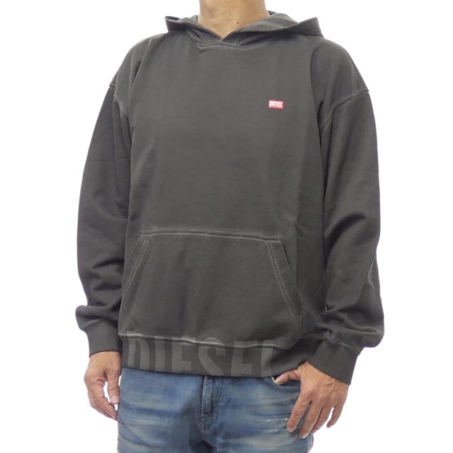 2025 秋冬新作！ DIESEL ディーゼル パーカー メンズ プルオーバー コットン 綿100％ A19333 0IKBR / S-BOXT-HOOD-T4 ダークグレー