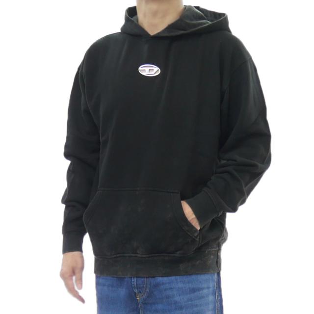 2025 秋冬新作！ DIESEL ディーゼル パーカー メンズ スウェット A19416 0IPAC / S-BOXT-HOOD-TI0 ブラック