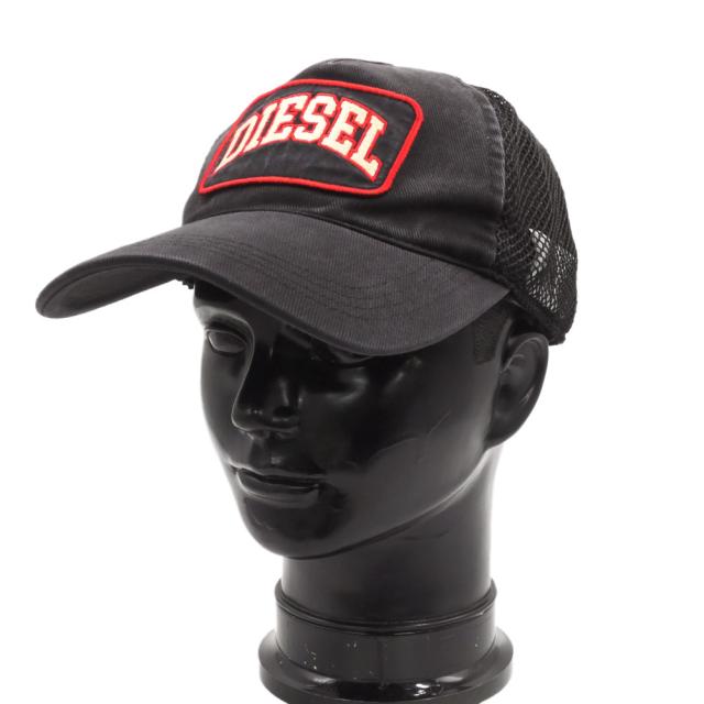2025 秋冬新作！ DIESEL ディーゼル 帽子 メンズ レディース ユニセックス コットン 綿100％ キャップ A19458 0DCCV / C-MESHY ブラック×レッド