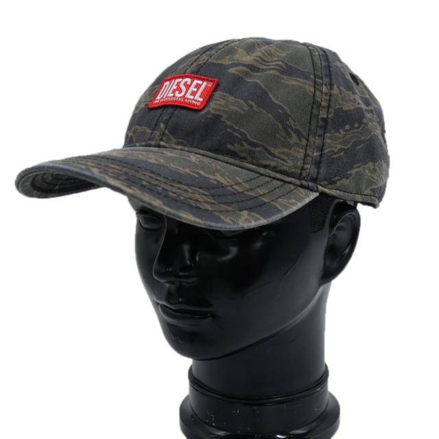 2025 秋冬新作！ DIESEL ディーゼル 帽子 メンズ レディース ユニセックス コットン 綿100％ キャップ A9453 0GIBE / C-VADO グリーン系カモフラージュ