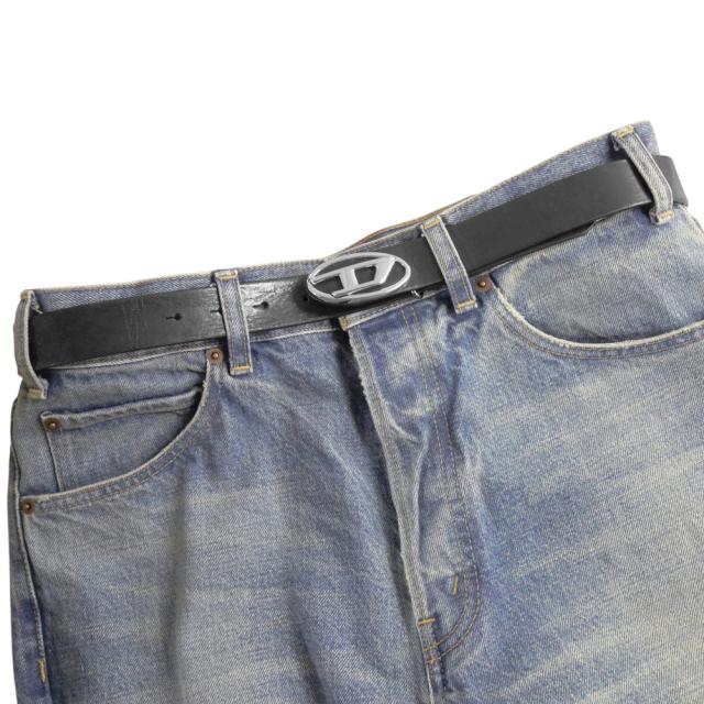 セールAW DIESEL ディーゼル ベルト メンズ レディース ユニセックス レザー ベルト X09813 PR271 / B-1DR-LAYER ブラック 定番人気商品_2