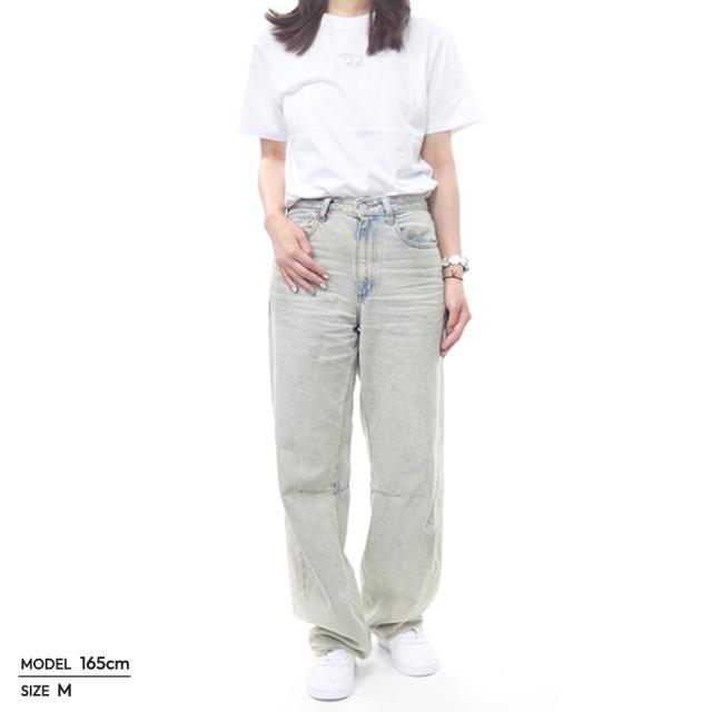 セールAW DIESEL ディーゼル Tシャツ レディース トップス 半袖 クルーネック コットン 綿100％ A16841 0CLBR / T-REGS-OD-Q1 ホワイト 定番人気商品_1