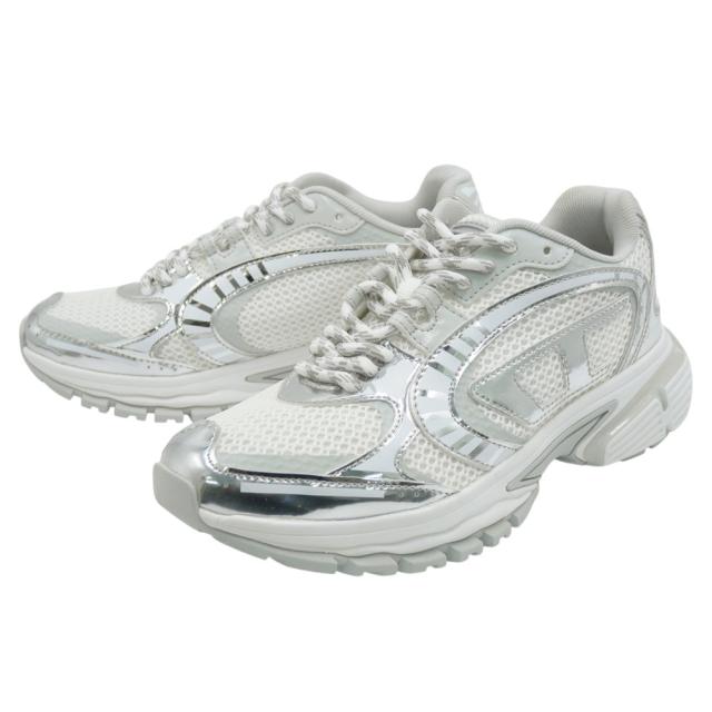 DIESEL ディーゼル スニーカー レディース 靴 シューズ ローカット Y03594 P8135 / S-PRO-V-DENSE LOW W ホワイト×シルバー