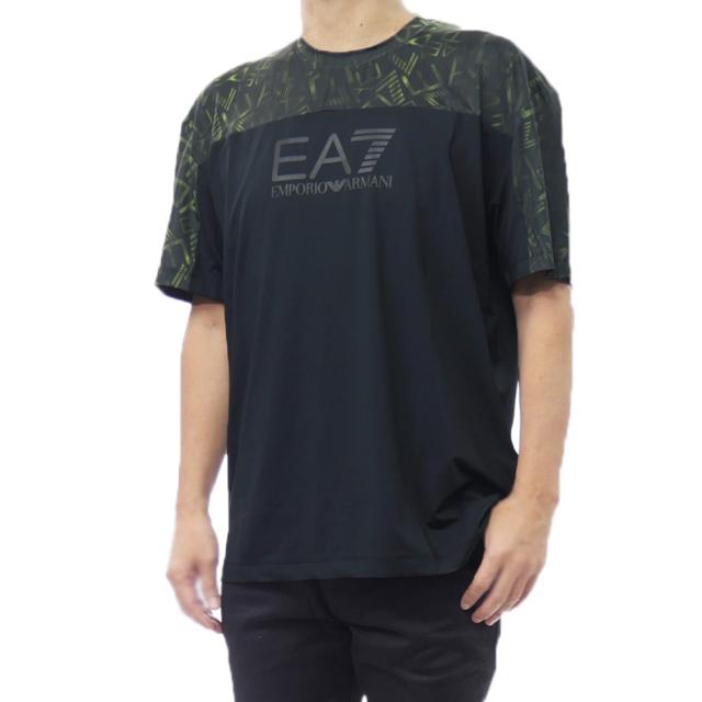 2025 秋冬新作！ EMPORIO ARMANI エンポリオアルマーニ EA7 Tシャツ メンズ 半袖 クルーネック 7M000636 AF17770 ブラック