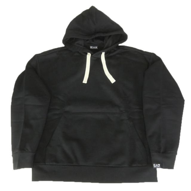 2025 秋冬新作！ EMPORIO ARMANI エンポリオアルマーニ EA7 パーカー メンズ プルオーバー コットン 綿100％ 7X000165 AF13797 ブラック セールAW EMPORIO ARMANI エンポリオアルマーニ EA7 パーカー メンズ