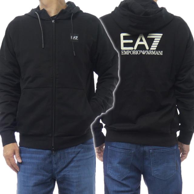2025 秋冬新作！ EMPORIO ARMANI エンポリオアルマーニ EA7 パーカー メンズ ジップアップ 7M000904 AF13512 ブラック