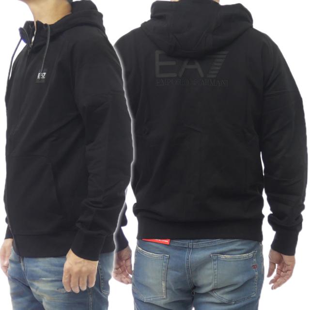 2025 秋冬新作！ EMPORIO ARMANI エンポリオアルマーニ EA7 パーカー メンズ ジップアップ 7M000904 AF13512 ブラック