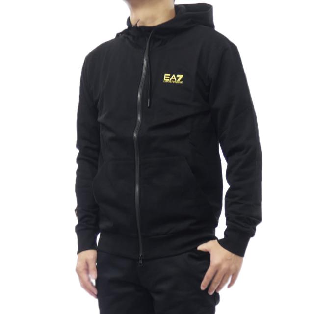 2025 秋冬新作！ EMPORIO ARMANI エンポリオアルマーニ EA7 パーカー メンズ ジップアップ 7M000568 AF13512 ブラック