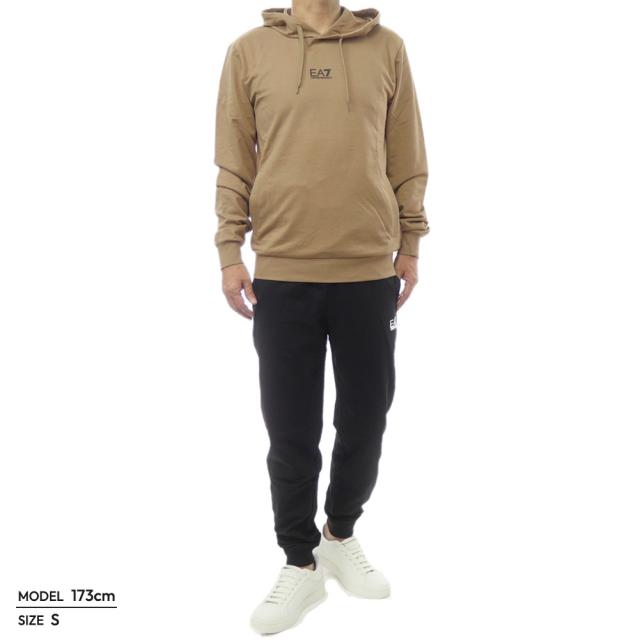 2025 秋冬新作！ EMPORIO ARMANI エンポリオアルマーニ EA7 セットアップ メンズ スウェット コットン 綿100％ 8NPV64 PJVRZ ブラウン 秋新作 EMPORIO ARMANI エンポリオアルマーニ EA7 セットアップ メンズ