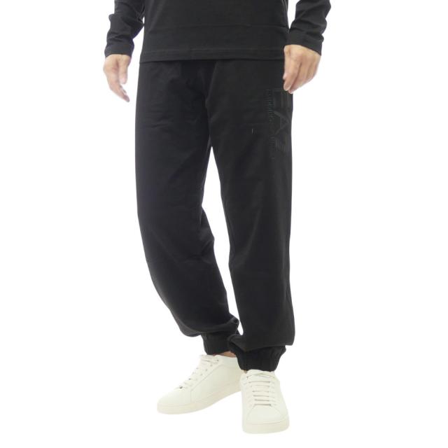2025 秋冬新作！ EMPORIO ARMANI エンポリオアルマーニ EA7 スウェットパンツ メンズ コットン 綿100％ 7M000906 AF13512 ブラック