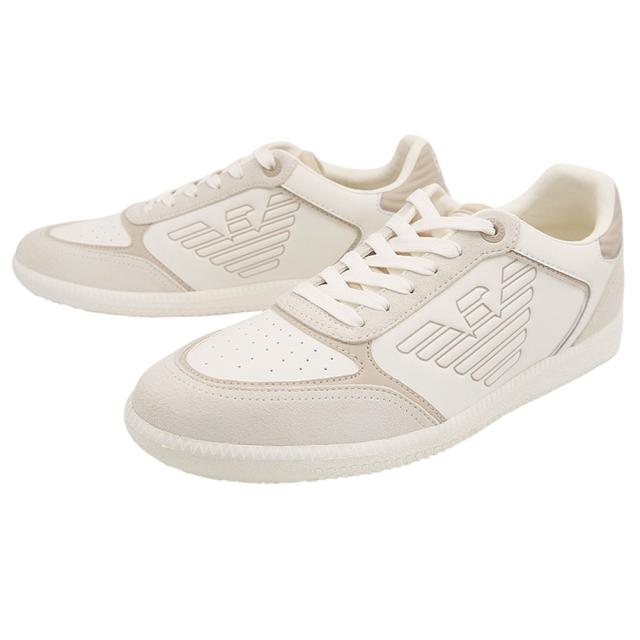 2025 秋冬新作！ EMPORIO ARMANI エンポリオアルマーニ EA7 メンズ スニーカー 靴 シューズ ローカット 7X000405 AF19826 オフホワイト